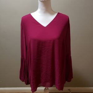 Alfani Women's Sheer Pleated Sleeve Blouse